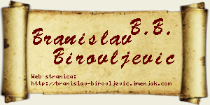 Branislav Birovljević vizit kartica